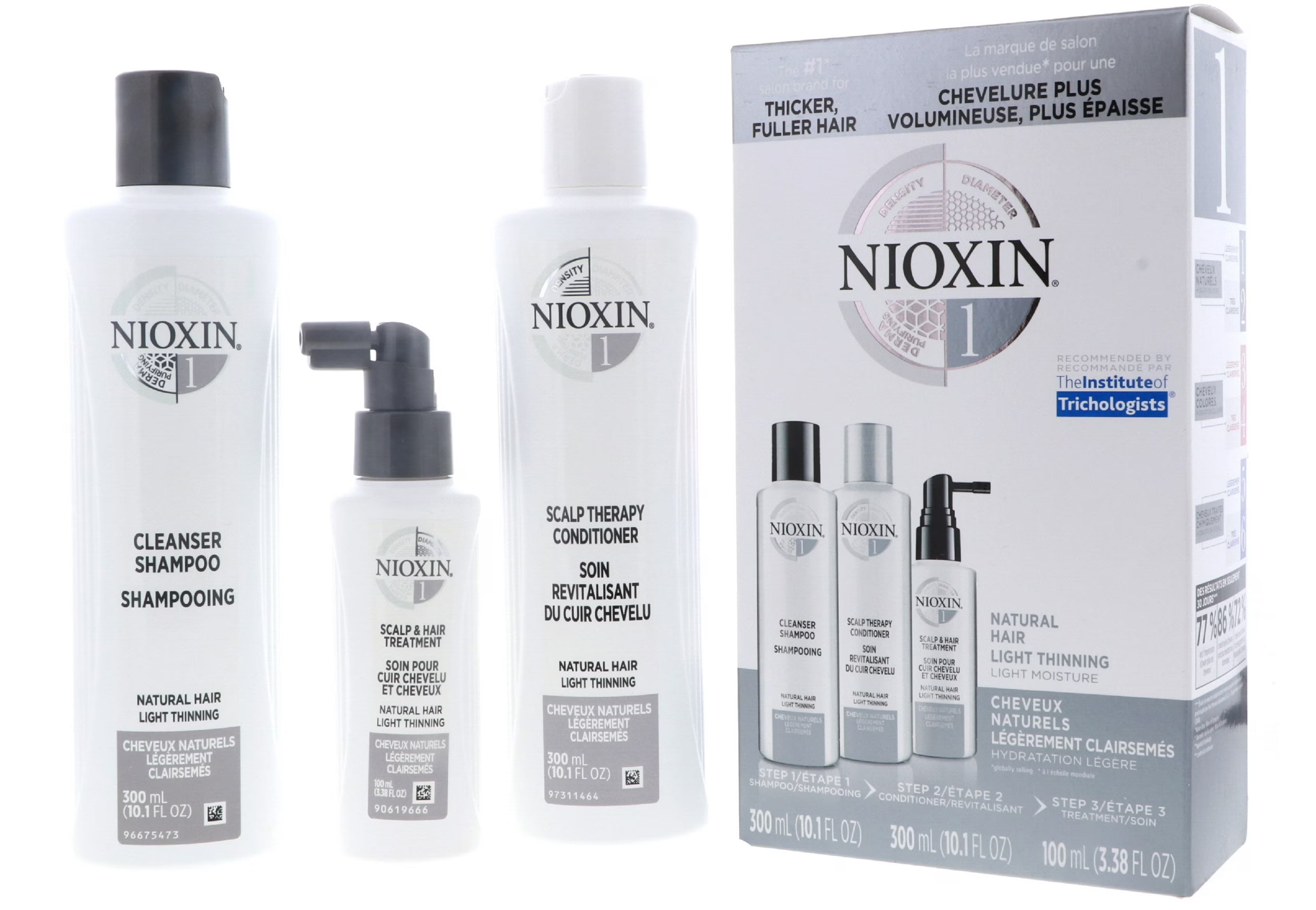 Nioxin Hair System Kit 1 Cleanser 10oz , Therapy 5oz and Treatment 3.3oz (Small)