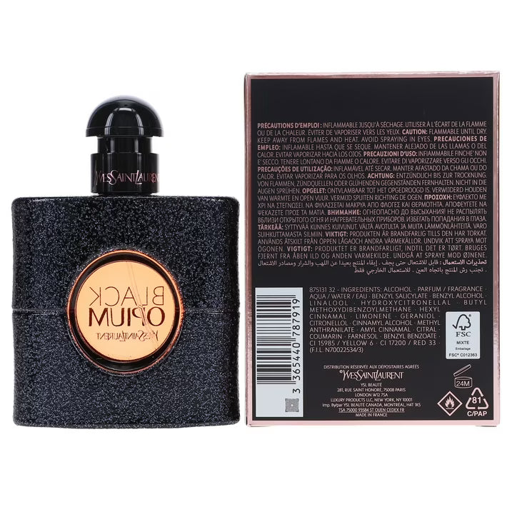 Black Opium by Yves Saint Laurent Eau de Parfum, Perfume for Women, 1.6 oz