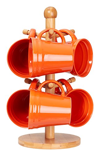 Bamboo Mug Tree with 6 Hooks