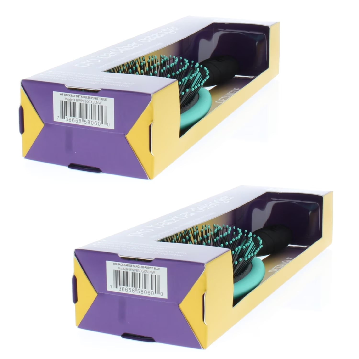 Wet Brush Pro Backbar Detangler Purist Blue Model# BWP830GXBLNW (2 Pack)