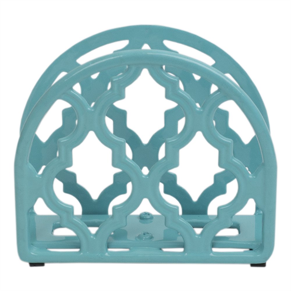 Lattice Cast Iron Napkin Holder – Turquoise
