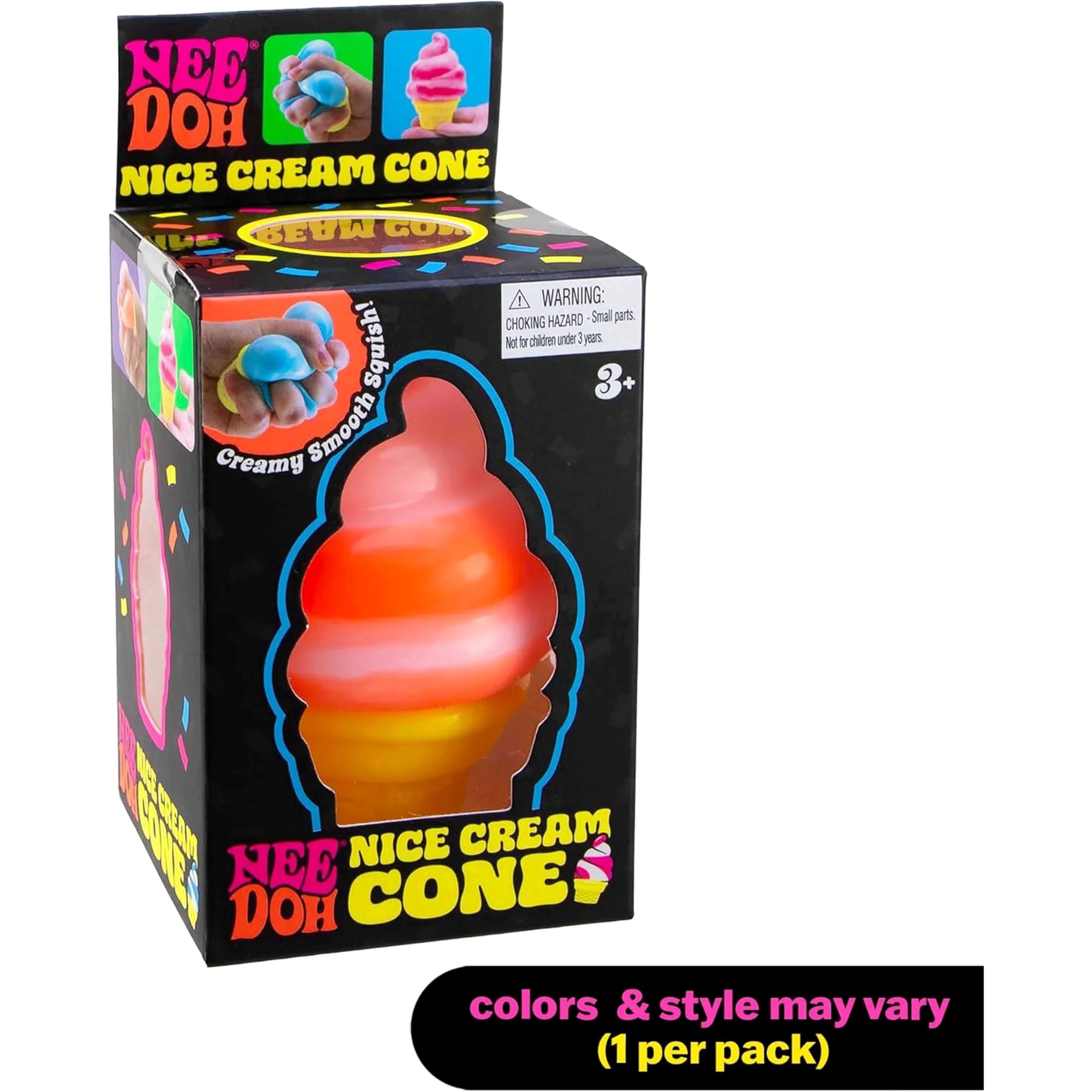 Schylling Needoh Nice Cream Cone - Sensory Squeeze Toy - Colors May Vary
