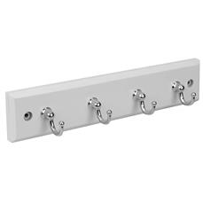 Home Basics Wall-Mounted Key Hanger, 4 Hooks, MDF and Steel Organizer