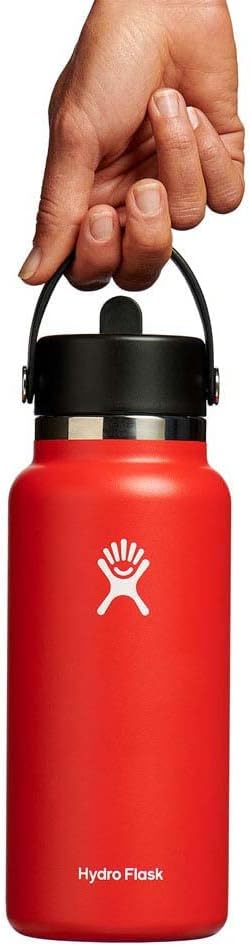 Water Bottle with Flex Straw Lid