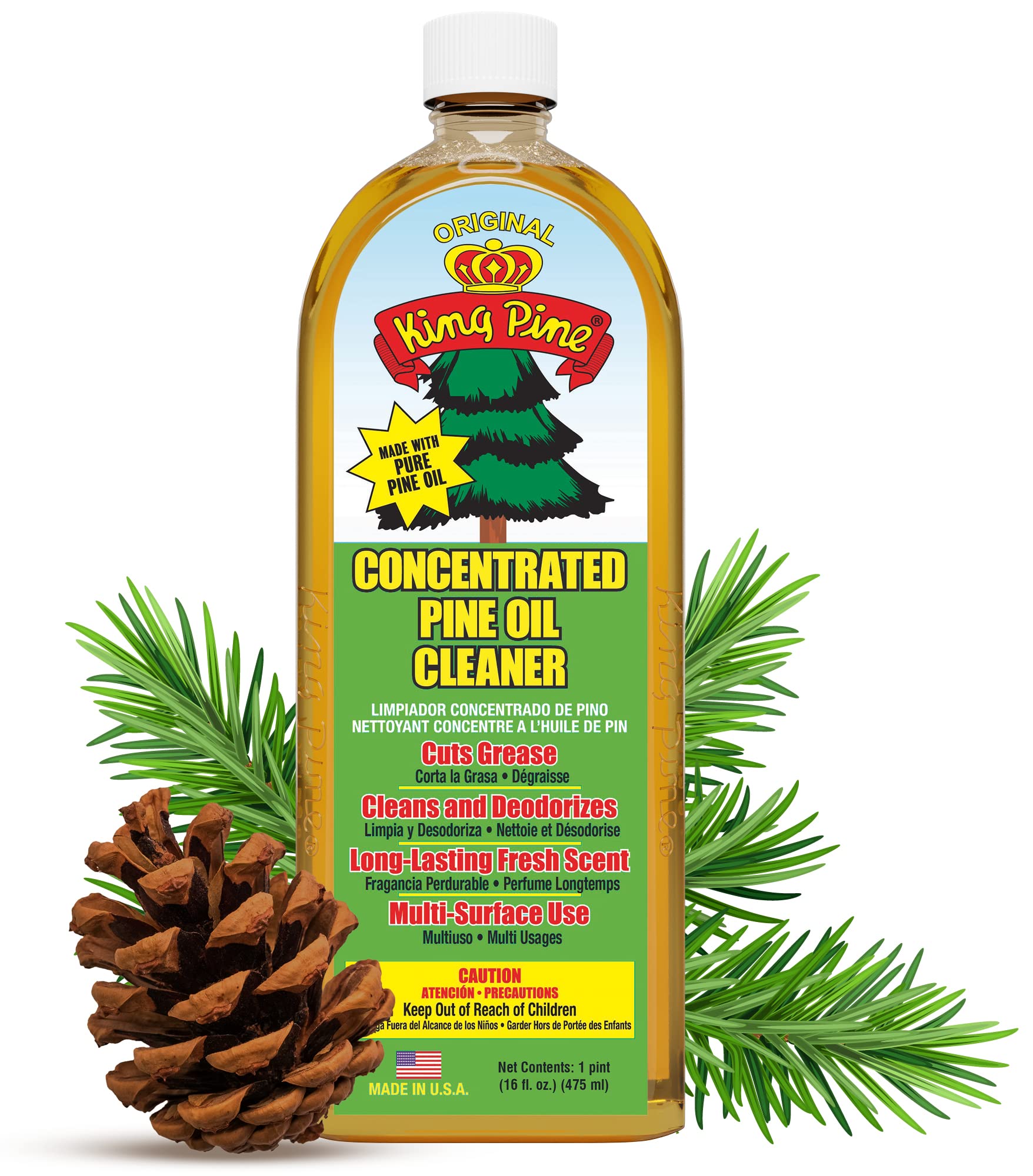 King Pine Multi-Surface Cleaner, Black, 32 Fl Oz, 12 Pack