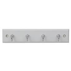 Home Basics Wall-Mounted Key Hanger, 4 Hooks, MDF and Steel Organizer