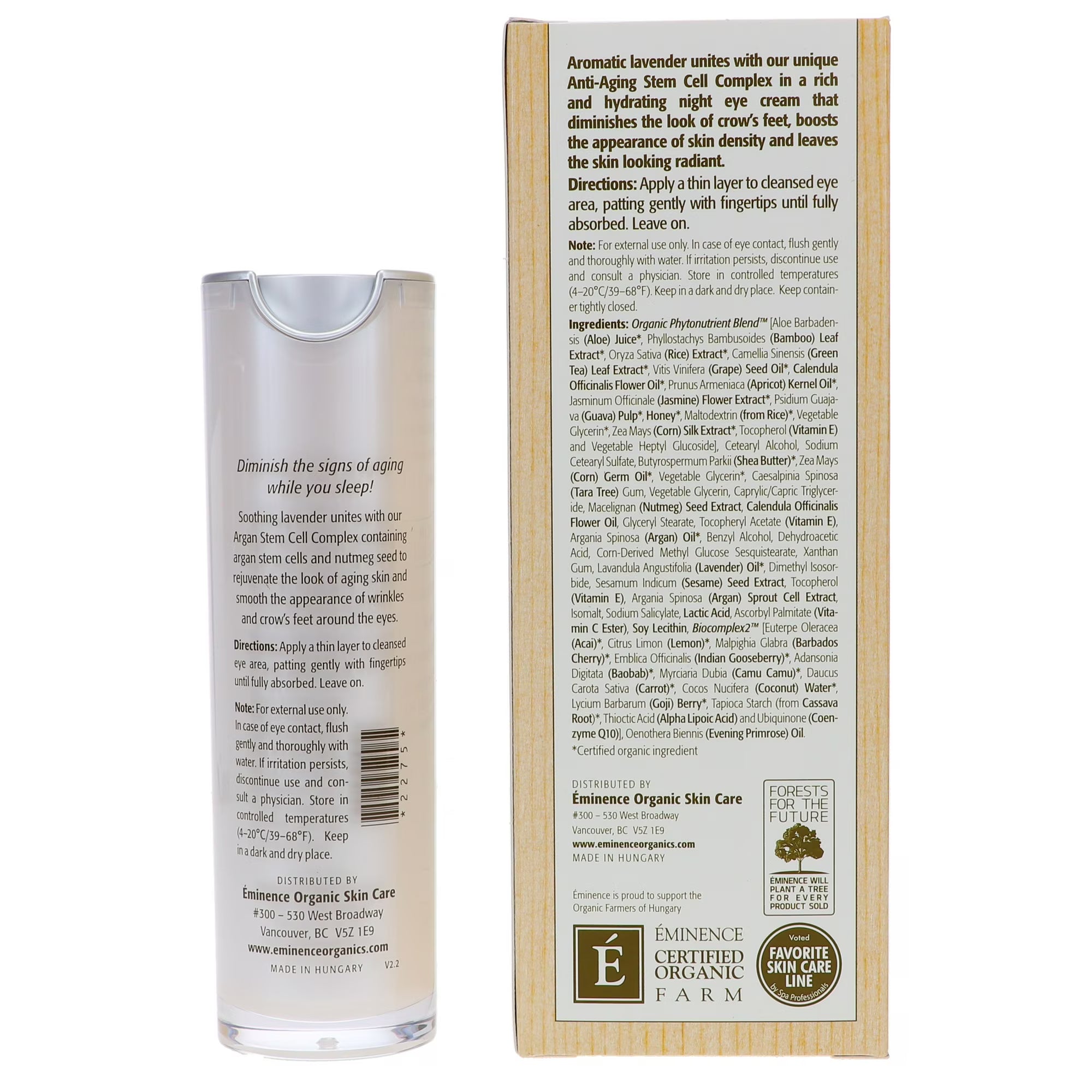 Eminence Lavender Age Corrective Night Eye Cream 1.05 oz