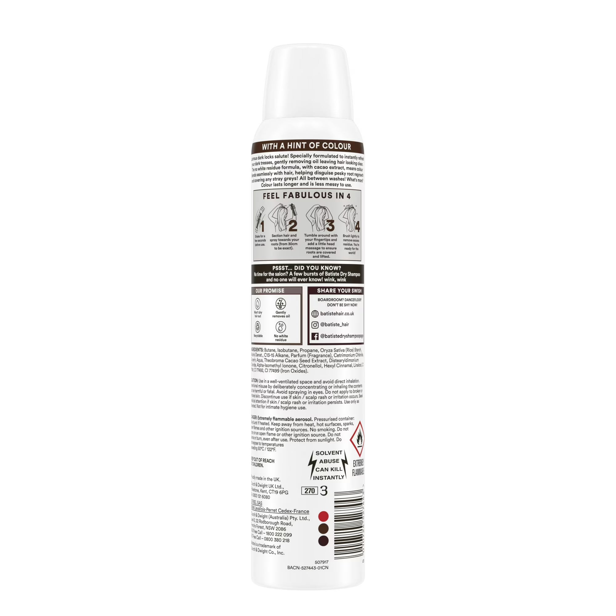 Batiste Dry Shampoo for Dark Hair, 4.23 oz