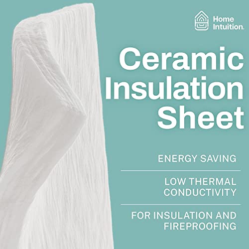 Home Intuition Ceramic Fiber Insulation Blanket Sheet 12"x24", Fire Rated up to 2500F - High Temperature Fireproof for Oven, Fireplace, Furnace, Gas Forge, Boiler, Pipe, & Dishwasher