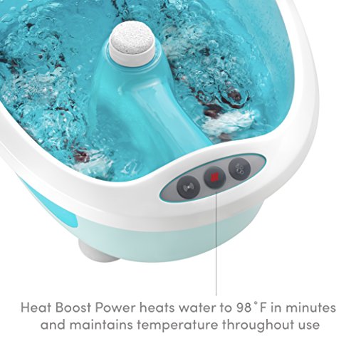 HoMedics Foot Salon Pro Footbath with Heat Boost Power | Massaging Vibration, 4 Pedicure Spa Attachments, Splash Guard | Soothe Tired Muscles, 4 Pressure Node Rollers, Built-In Storage