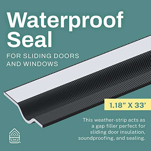 Home Intuition Sliding Door Gap Filler & Window Draft Stopper - 33 feet Weatherstripping Self Adhesive Foam Seal Strip 396 inches - Door Weather Stripping Door Seal & Window Seal Strip - Door Air Blocker