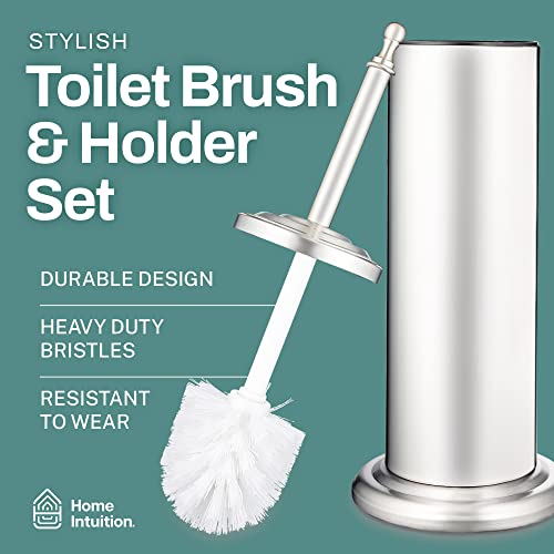 Home Intuition Toilet Brush & Holder Set, Bathroom Bowl Scrubber with Holder