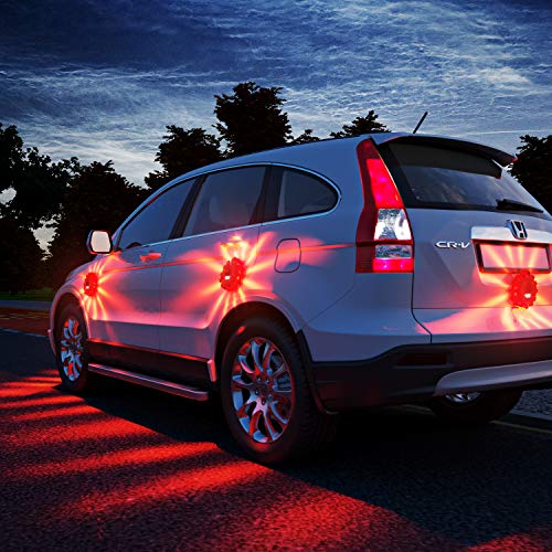Home Intuition LED Road Flares Emergency Beacon Safety Flare Flashing Warning Light for Car Truck Boat with Hook and Magnetic Base