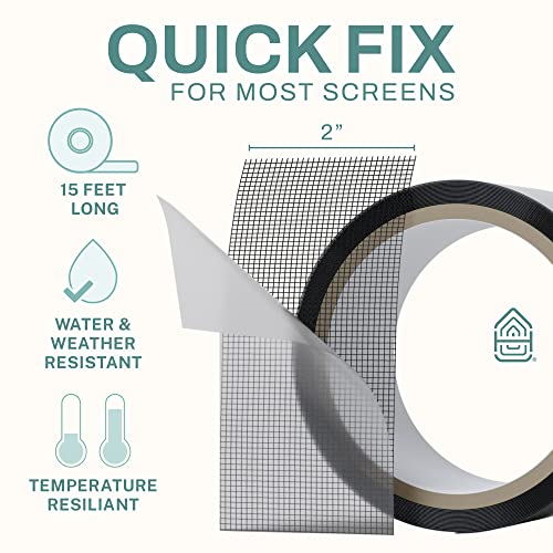Screen Repair Tape - Fiberglass Screen Mesh for Window Screen and Door Repair - Flexible Metal to Patch, Fix & Mend Window Tears