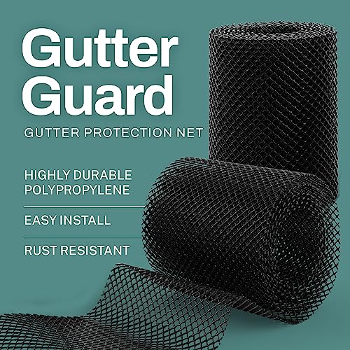 Home Intuition Leader and Gutter Guard from Leaves, Twigs, Branches Plastic Mesh Guards Leaf Protector 6" Wide 20' Long