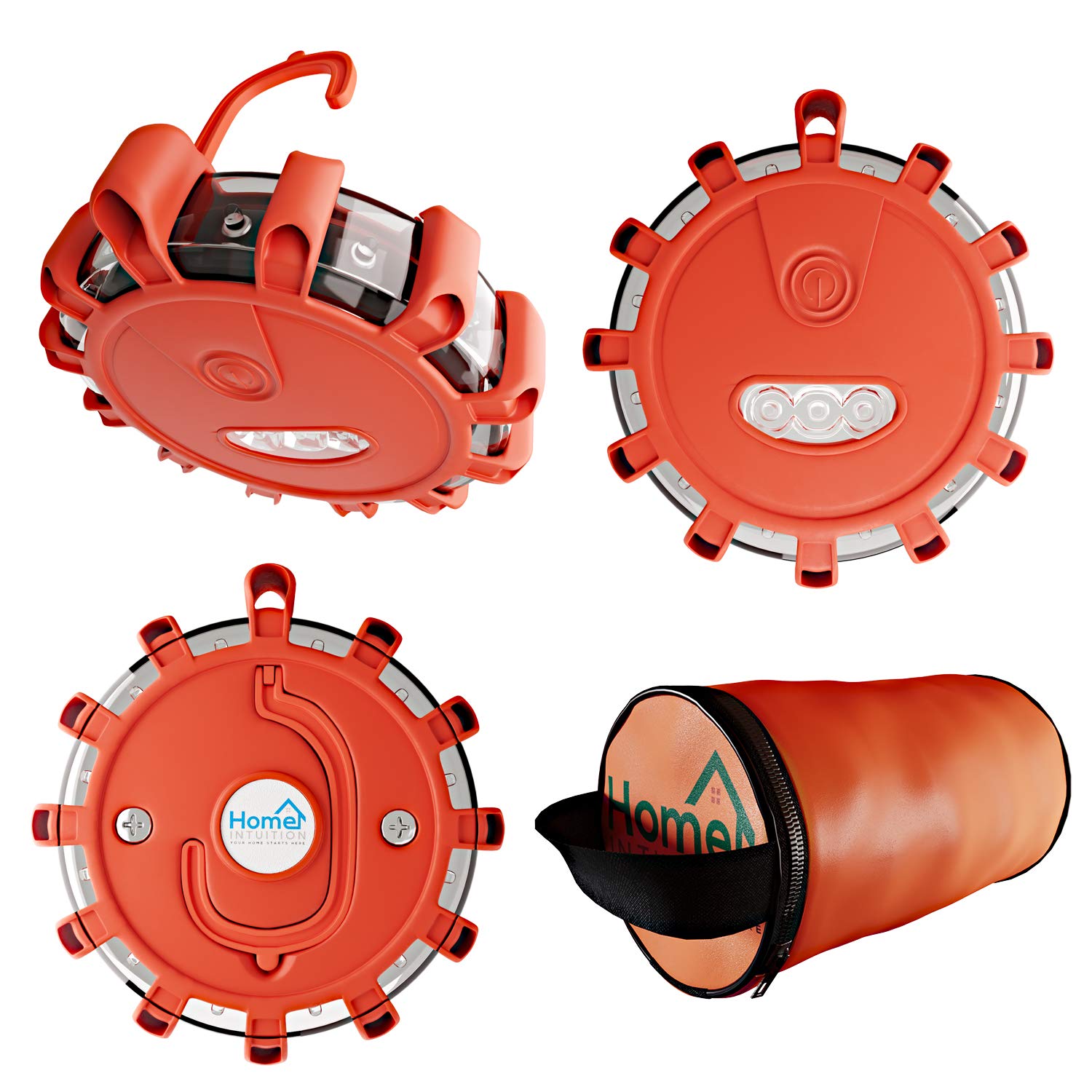 Emergency LED Light Flare with Magnetic Base and Hook - 3 Pack