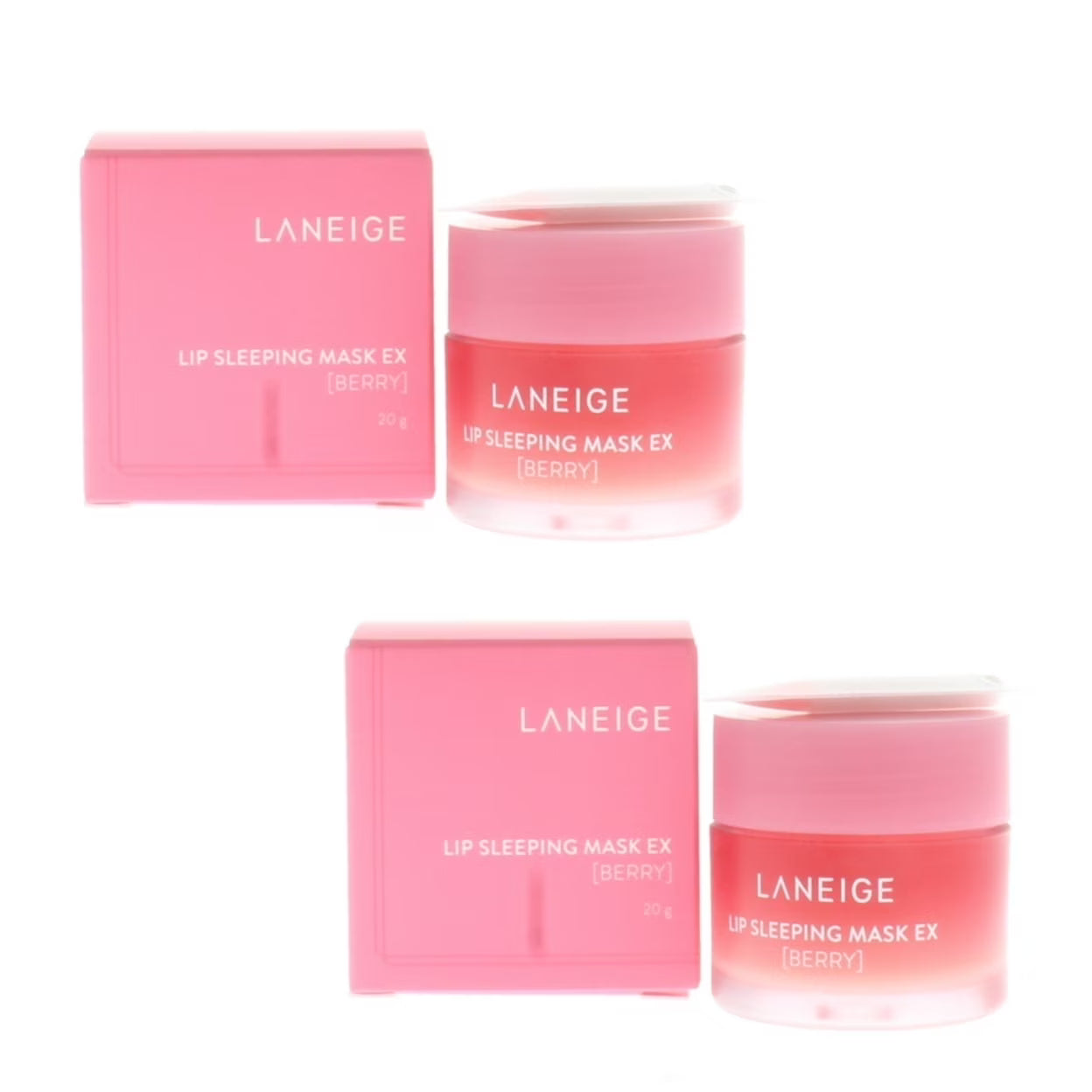 Laneige Lip Sleeping Mask Ex Berry 20g 2 Pack Leave-On Lip Moisturizer