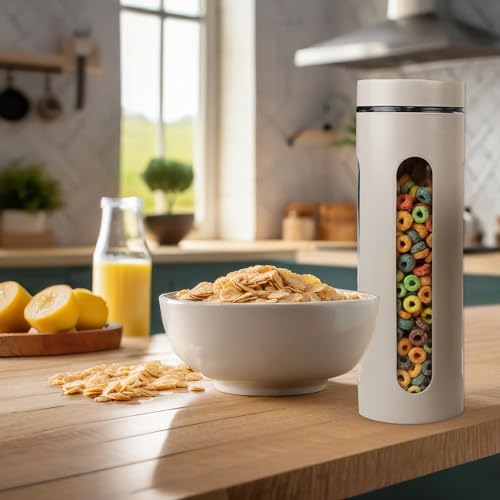 Home Basics Retro Kitchen Canisters, Stainless Steel, See-Through Glass, Teal Décor