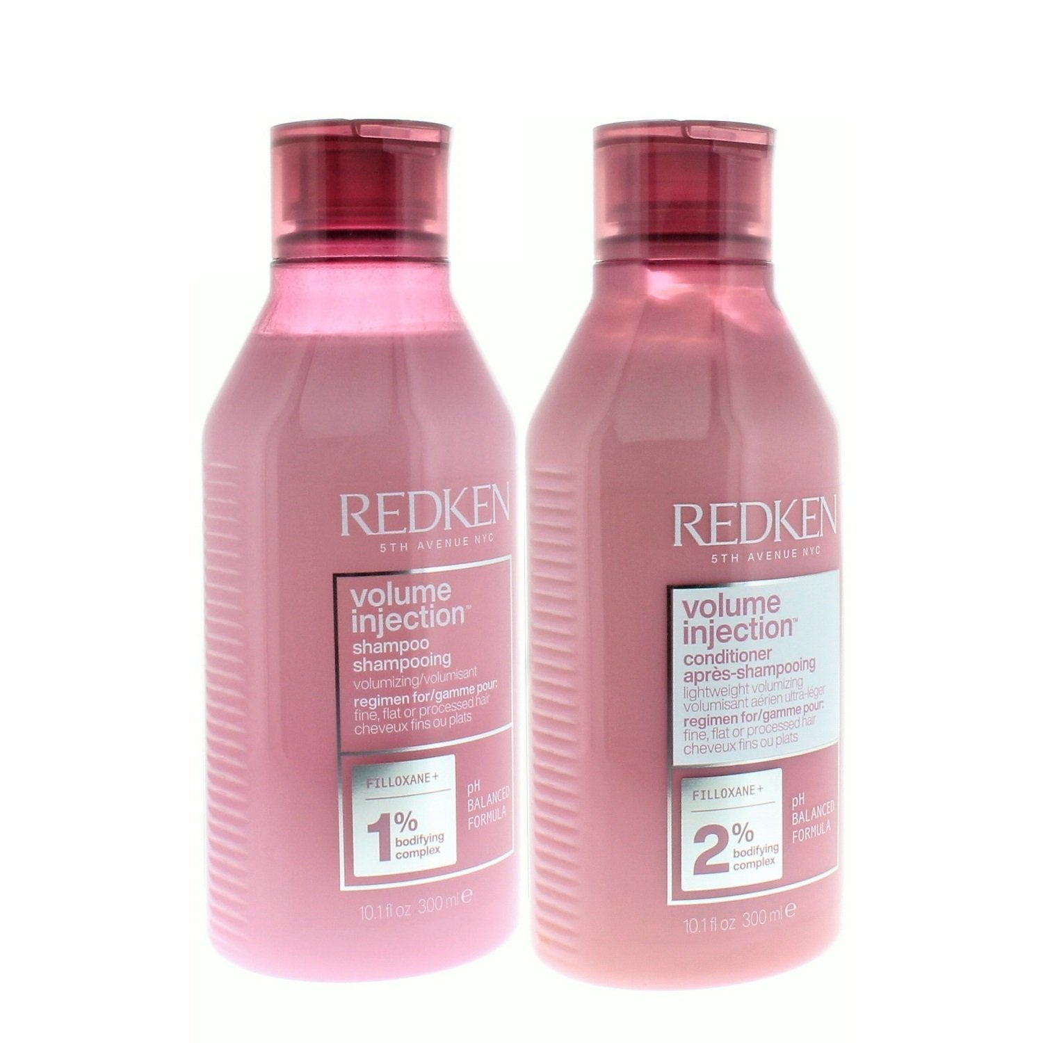 Redken Volume Injection Shampoo 1% and Conditioner 2% Bodifying Complex 300ml/10.1oz Combo