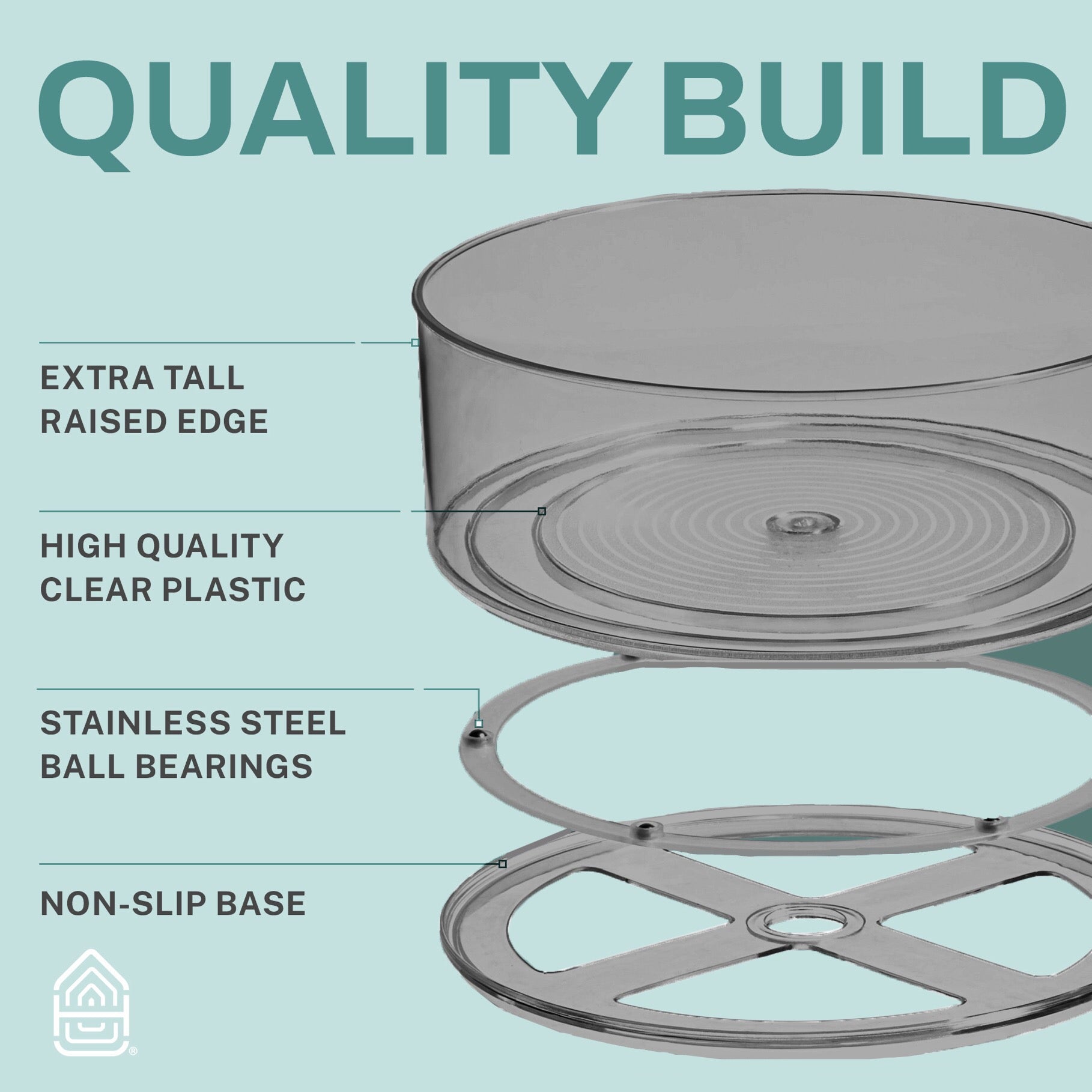 Plastic Lazy Susan Turntable Food Storage Container