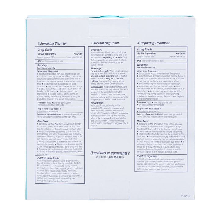 Proactiv 3 Step Acne Treatment System (60 day) Cleanser, Toner and Repairt