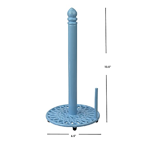 Home Basics Sunflower Collection, Free-Standing Cast Iron Paper Towel Holder with Dispensing Side Bar, Kitchen Countertop