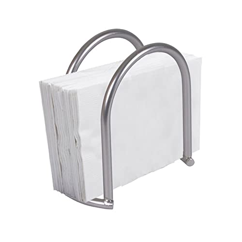 Home Basics Simplicity Heavy Duty Steel Napkin Holder, Satin Nickel Finish