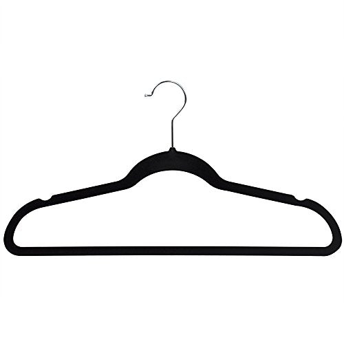 Home Basics Slip-Proof Snag-Free Ultra Slim Velvet Hanger with Rotating Steel Hook (Pack of 10)