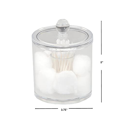 Home Basics Organizer For Q-tips and Cotton Pads Plastic Cotton Swab and Pad Holder | Dispenser For Sink Counter and Cabinet