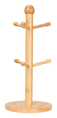 Home Intuition Bamboo Mug Tree with 6 Hooks