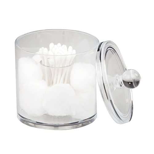 Home Basics Organizer For Q-tips and Cotton Pads Plastic Cotton Swab and Pad Holder | Dispenser For Sink Counter and Cabinet