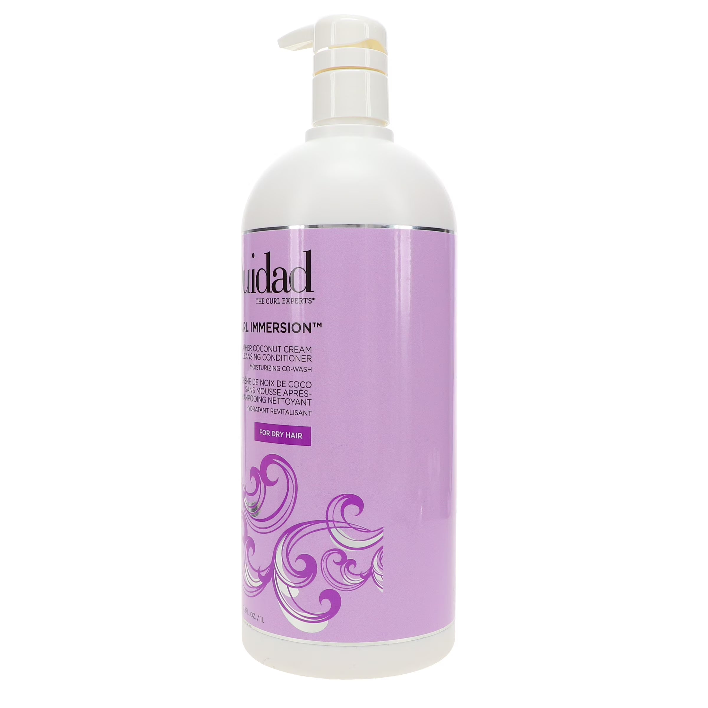OUIDAD Kinky Curls Curl Immersion No-Lather Coconut Cream Cleansing Conditioner For Dry Hair 33.8oz