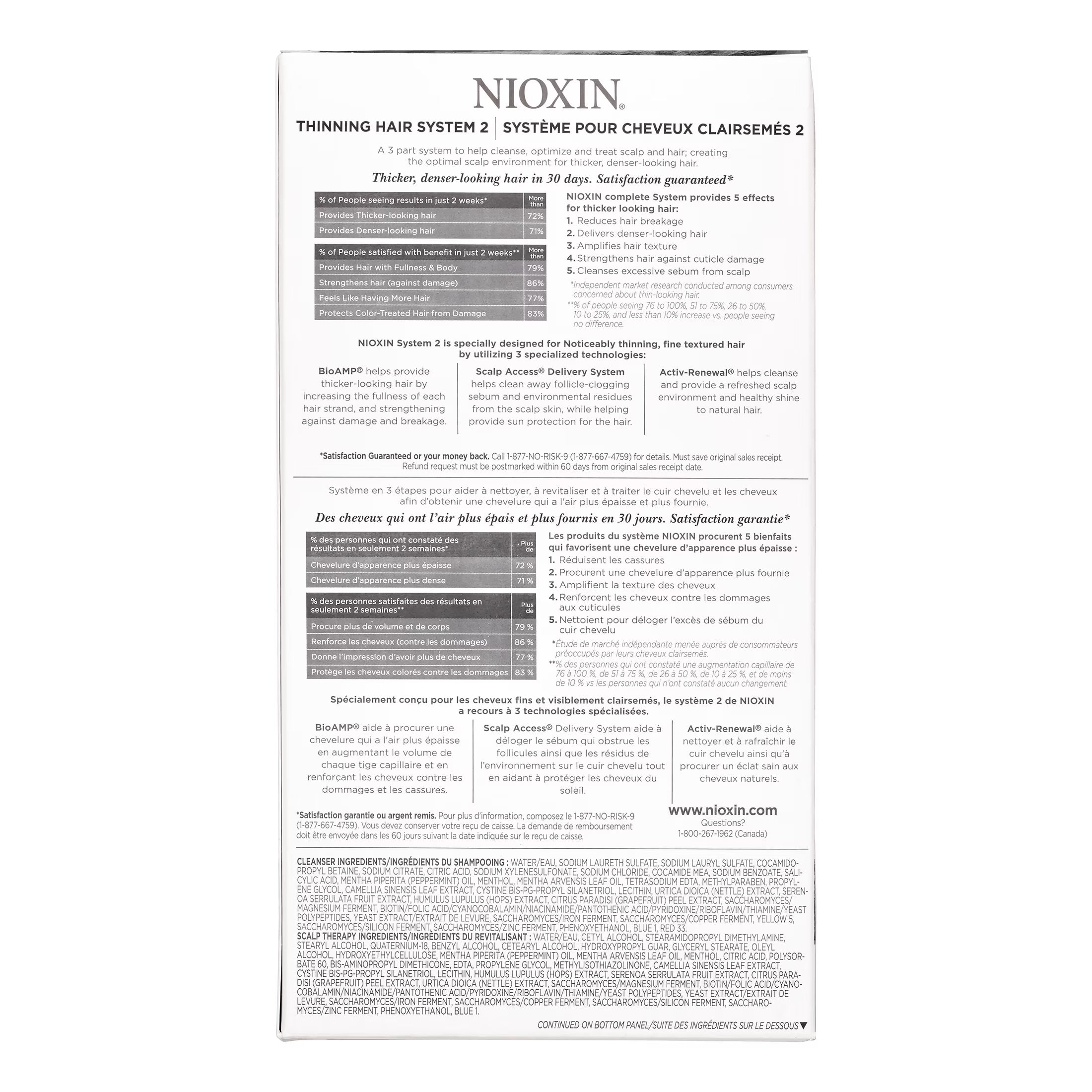 ($61 Value) Nioxin System 2 Start Kit, 3 Piece Set