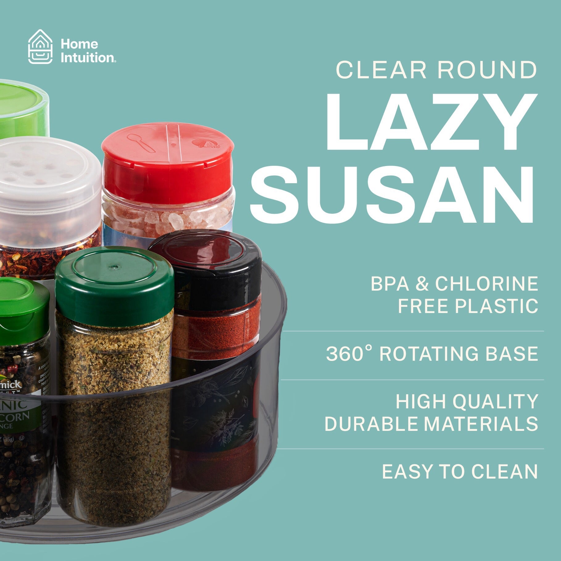 Plastic Lazy Susan Turntable Food Storage Container