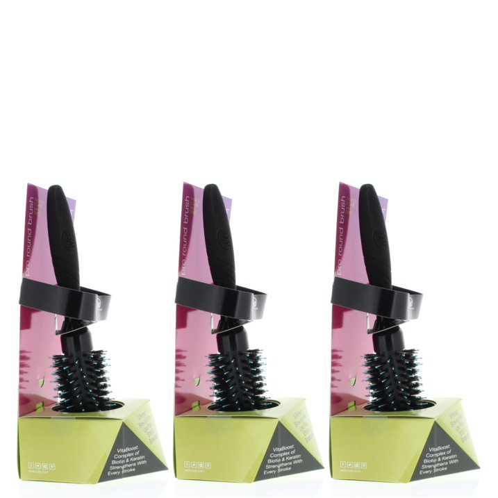 Wet Brush Pro Smooth & Shine 2.5 inch Medium Barrel Round Brush Thick/Course Model# BWP834SSTC2.5R (3 Pack)