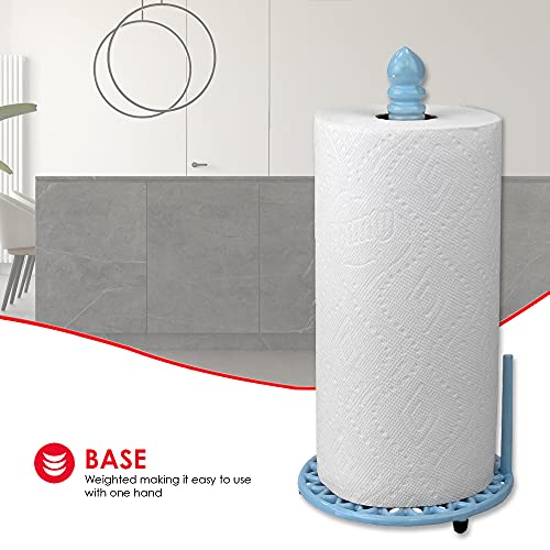 Home Basics Sunflower Cast Iron Paper Towel Holder – Free-Standing with Dispenser