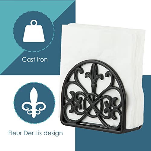 Fleur De Lis Cast Iron Napkin Holder