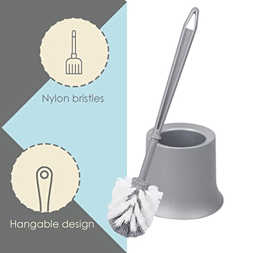 Home Basics Toilet Brush Holder, Grey