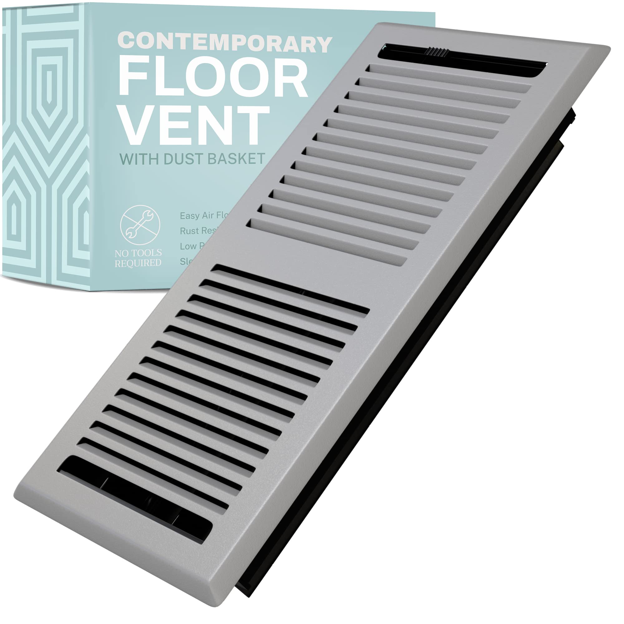 Home Intuition Metal Floor Vent Cover, Mesh Trap, Walkable Register, HVAC Duct
