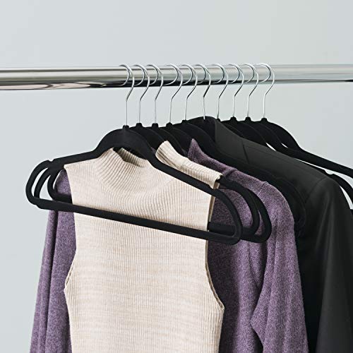 Home Basics Slip-Proof Snag-Free Ultra Slim Velvet Hanger with Rotating Steel Hook (Pack of 10)