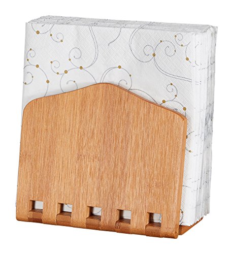 Home Intuition Expandable Bamboo Paper Towel, Large & Small Napkin Holder, Storage Dispenser