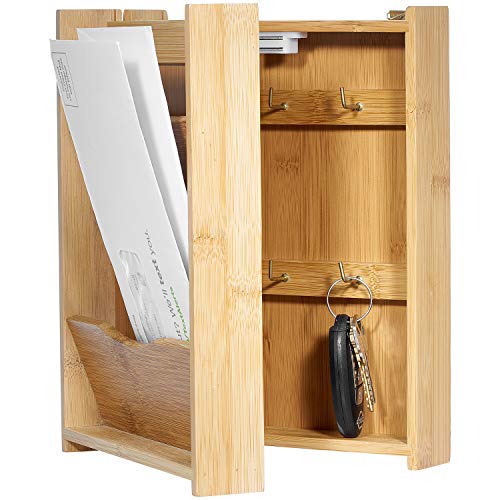 Letter Rack Wall Mount Mail Organizer with Key Box