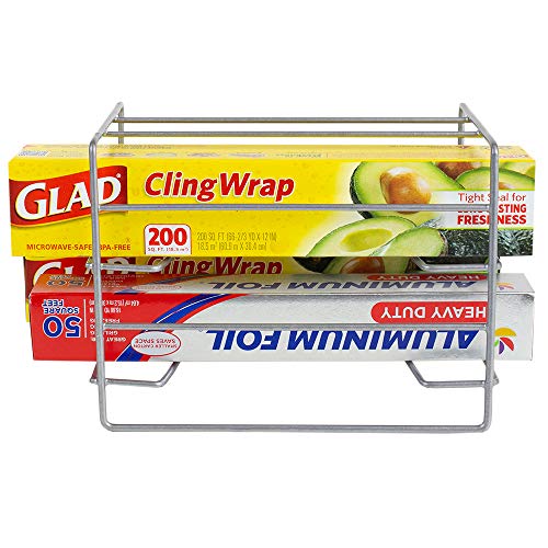 Home Basics 3-Tier Heavy Duty Kitchen Organizer for Foil, Wraps, Plastic Bags