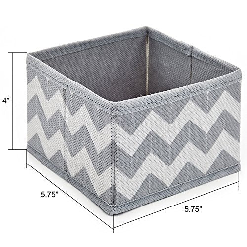 Home Intuition Chevron Fabric Closet/Dresser Drawer Storage Organizer, for Underwear, Socks, Bras, Tights, Leggings - Set of 3