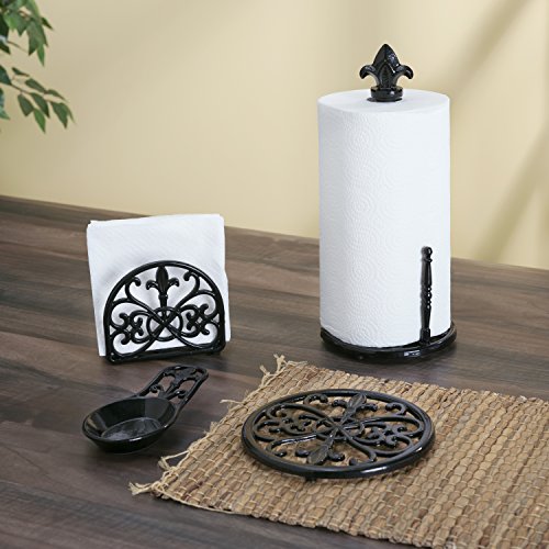 Fleur De Lis Cast Iron Napkin Holder