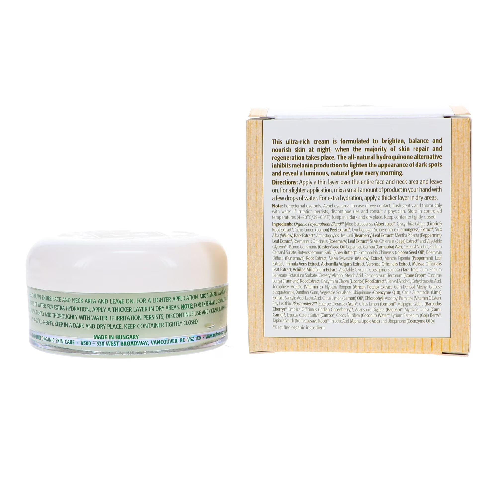 Eminence Bright Skin Overnight Correcting Cream 2 oz