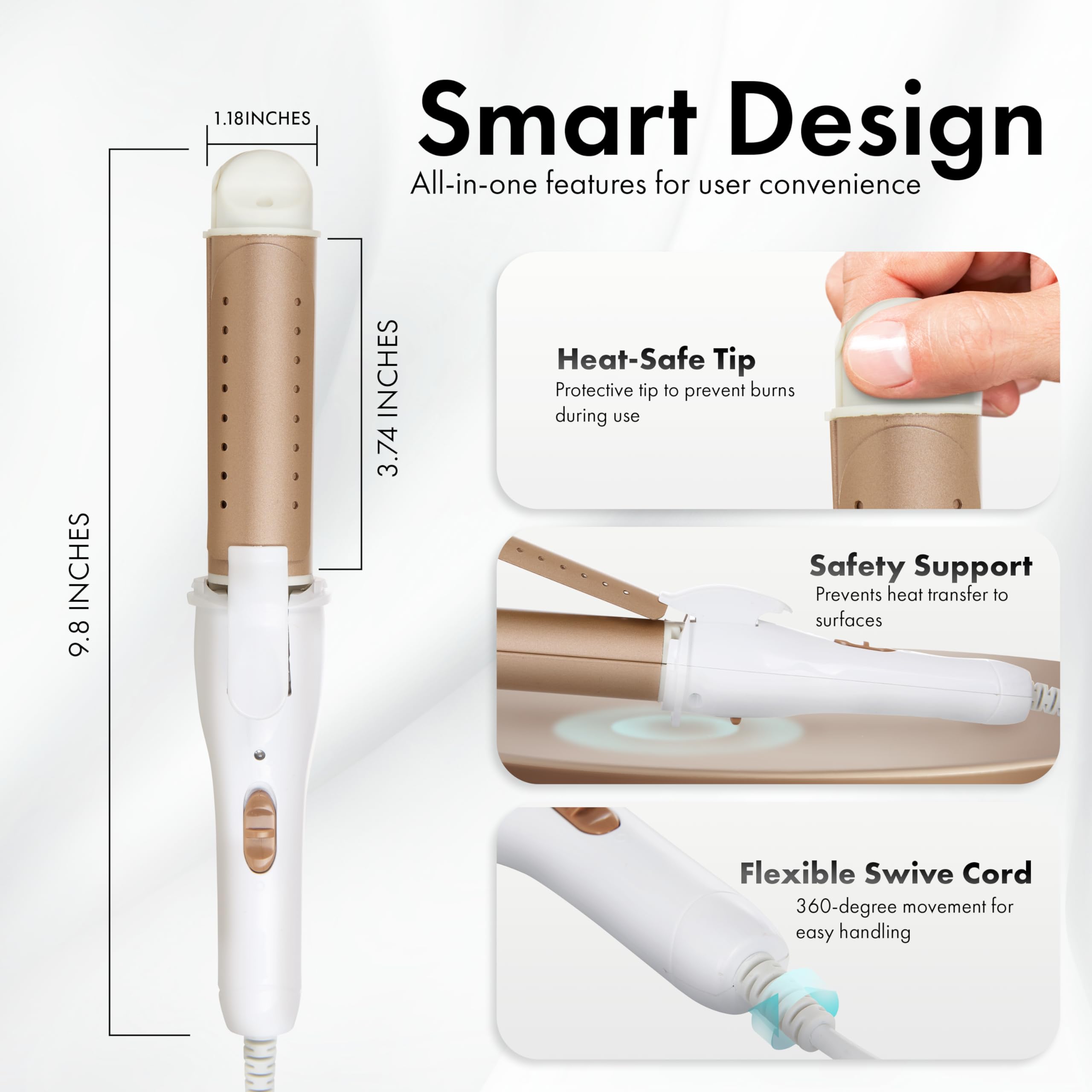 2-in-1 Ceramic Hair Curling Iron, Straightener - Main Image