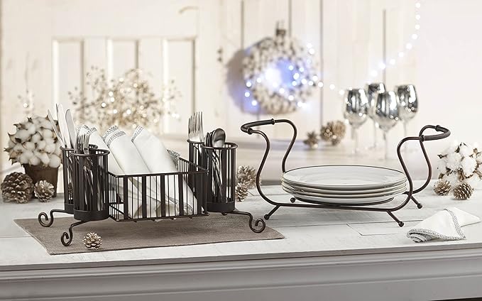 MESA Delaware Buffet Silverware Caddy Dinner Plate Holder