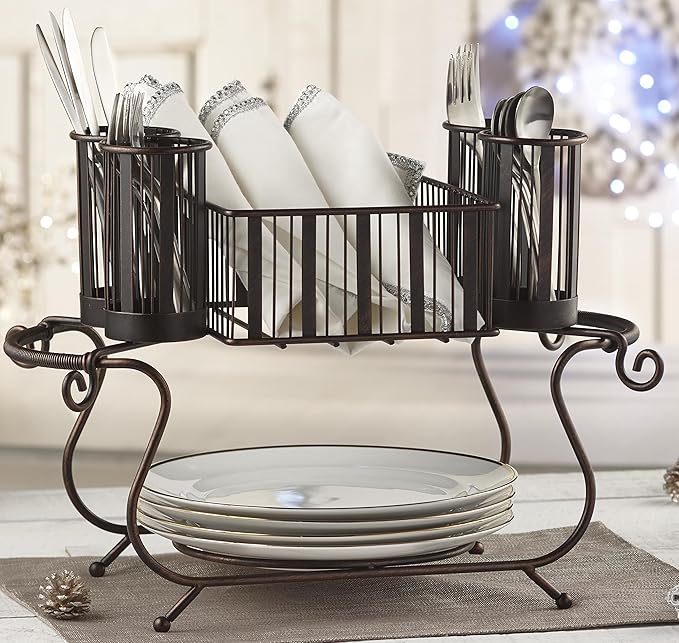 MESA Delaware Buffet Silverware Caddy Dinner Plate Holder