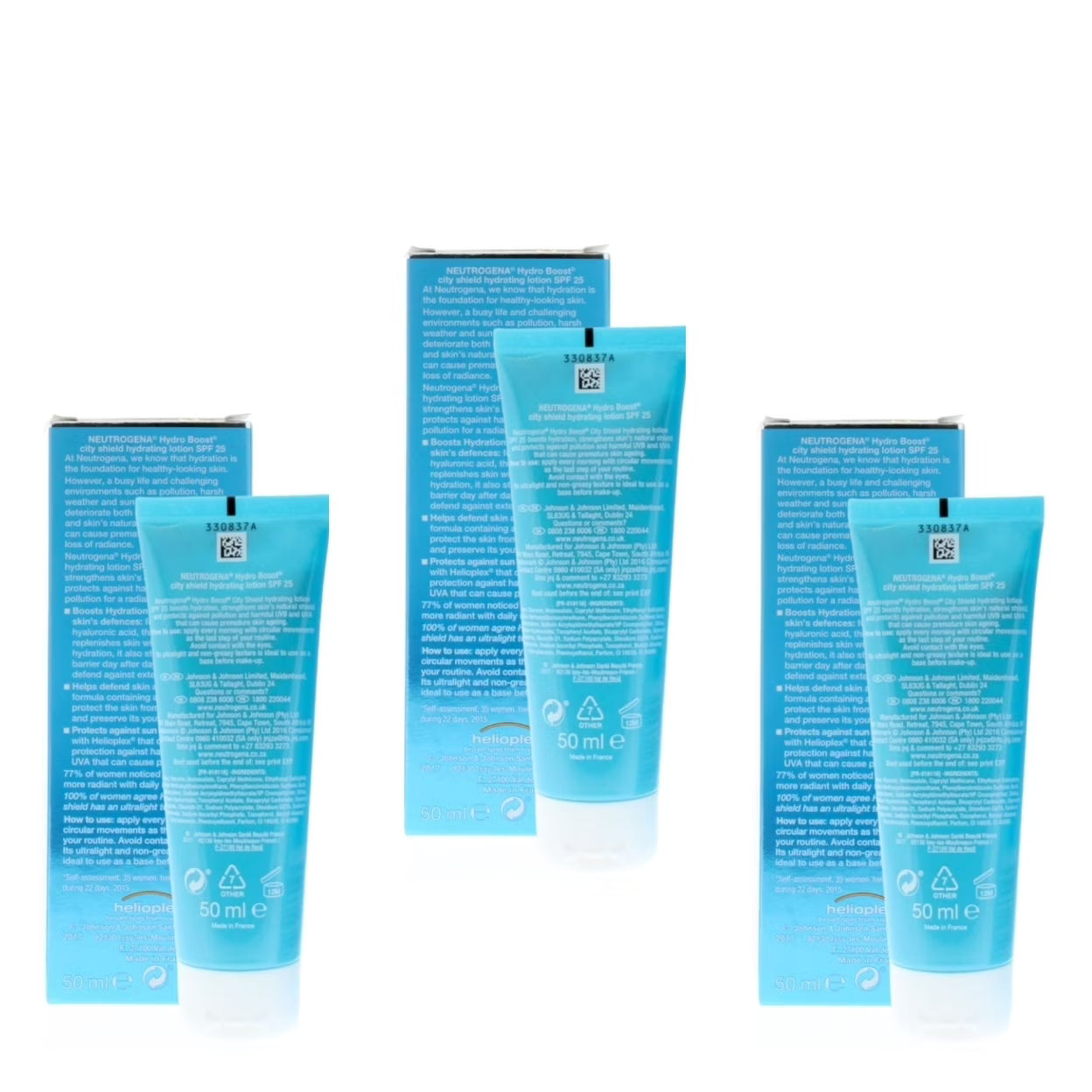 Neutrogena Hydro Boost City Shield Hydrating Lotion SPF 25 50ml 3 Pack